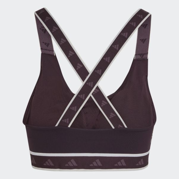 Soutien-gorge Techfit à Maintien Moyen Adidas Powerimpact Training Teinte écru
