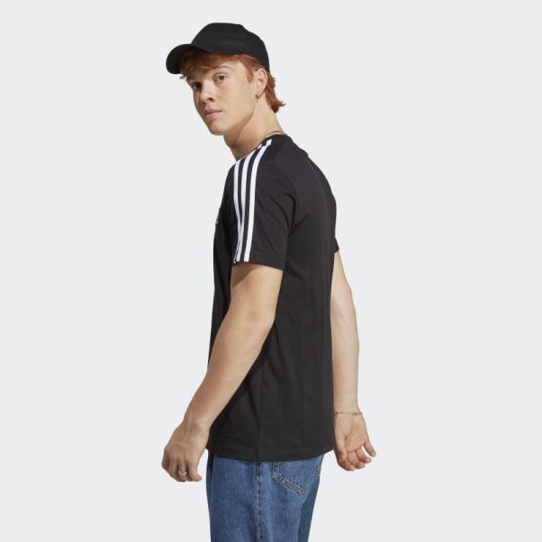 T-shirt à 3 Bandes En Jersey Adidas Essentials Noir