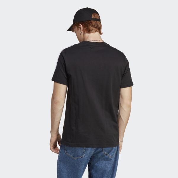 T-shirt à 3 Bandes En Jersey Adidas Essentials Noir