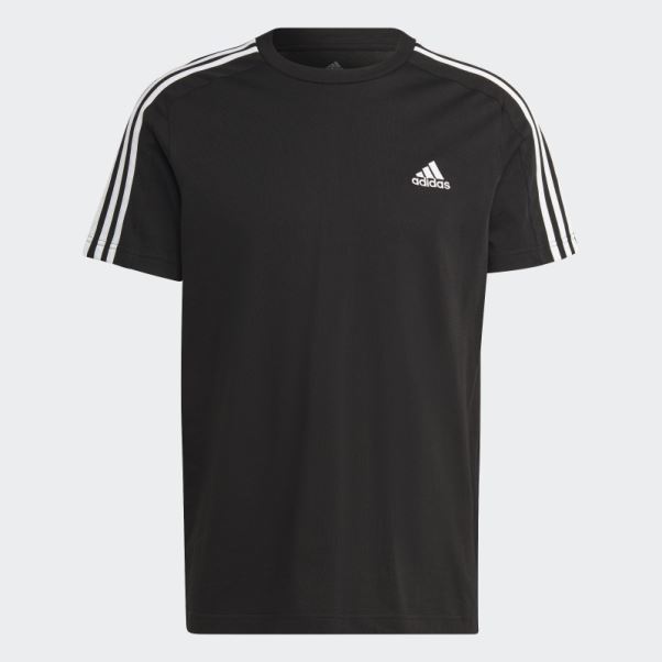Maillot Essentiel 3 Bandes T-shirt Adidas Noir