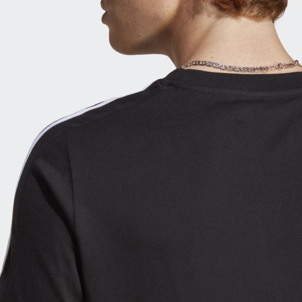Maillot Essentiel 3 Bandes T-shirt Adidas Noir