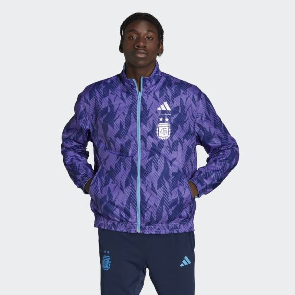 Veste Bleu Clair Adidas Argentina Anthem