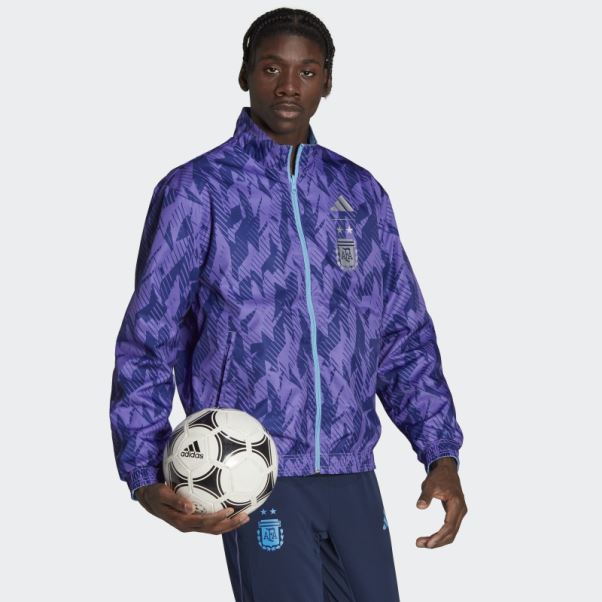Veste Bleu Clair Adidas Argentina Anthem