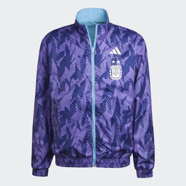 Veste Bleu Clair Adidas Argentina Anthem