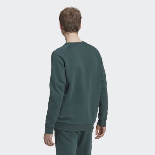 Sweat Ras Du Cou Trèfle Vert Minéral Adicolor Essentials Adidas
