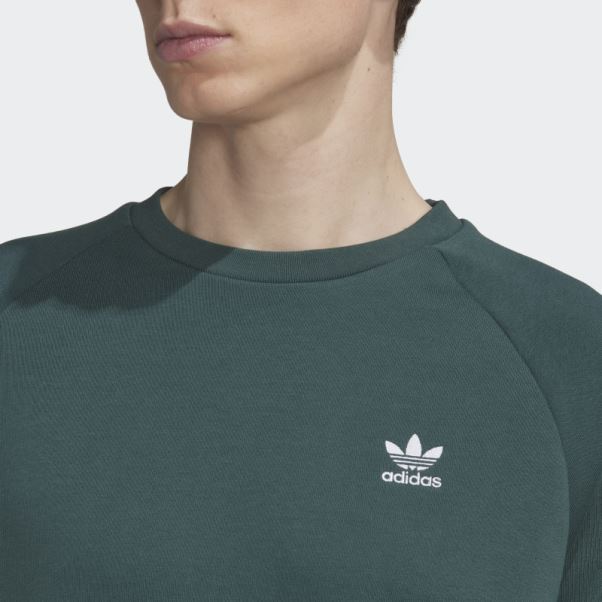 Sweat Ras Du Cou Trèfle Vert Minéral Adicolor Essentials Adidas