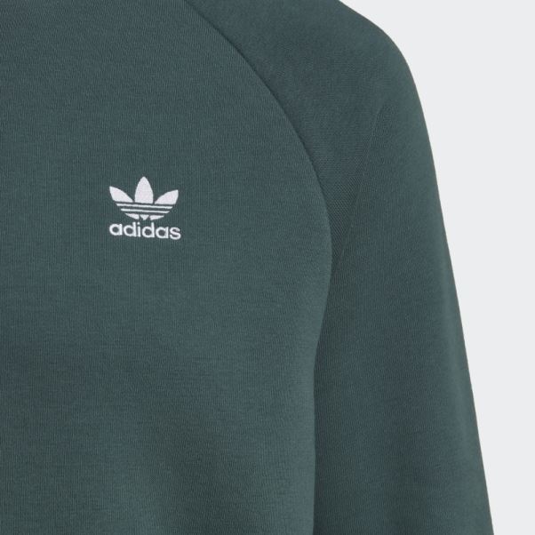 Sweat Ras Du Cou Trèfle Vert Minéral Adicolor Essentials Adidas