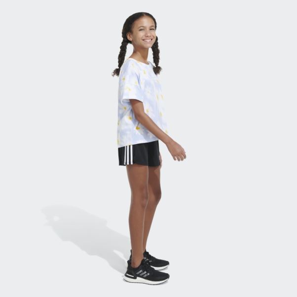 Bleu Aube Adidas T-shirt Ample à Imprimé Allover