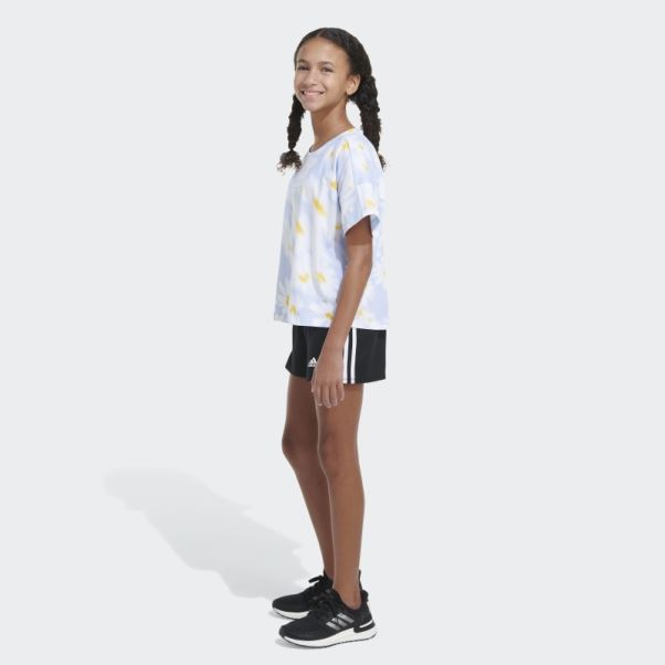 Bleu Aube Adidas T-shirt Ample à Imprimé Allover