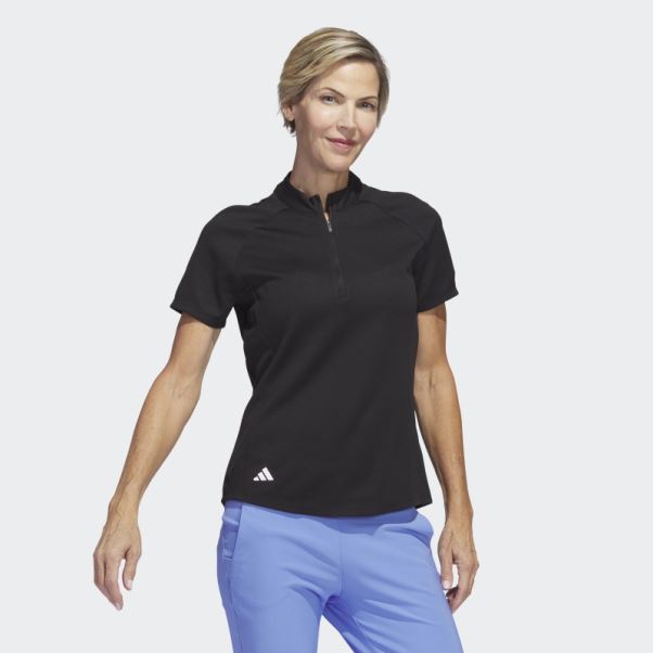 Polo De Golf Texturé Noir Adidas