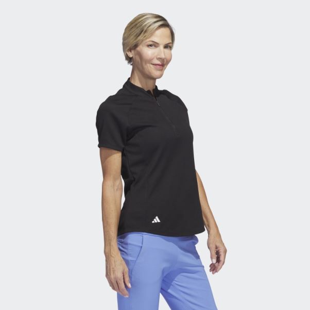 Polo De Golf Texturé Noir Adidas