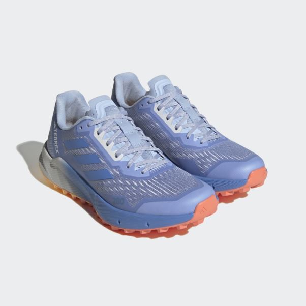 Adidas Aube Terrex Agravic Flow 2.0 Chaussures De Course Sur Sentier Bleu