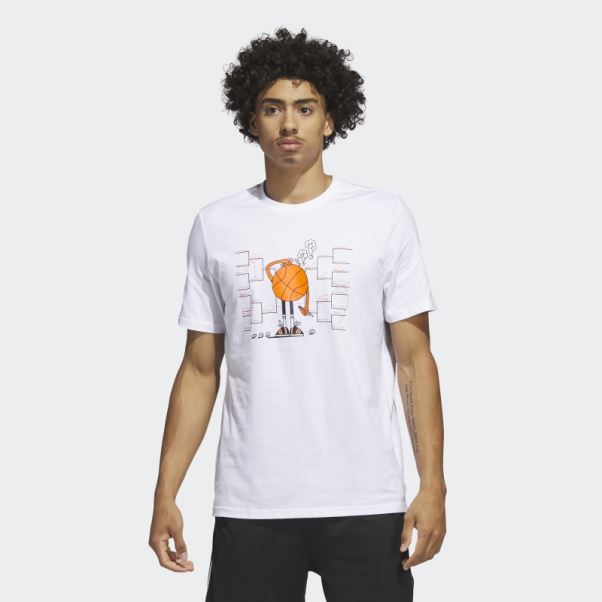 Adidas Lil Stripe Support Graphique Manches Courtes Basketball Tee Blanc