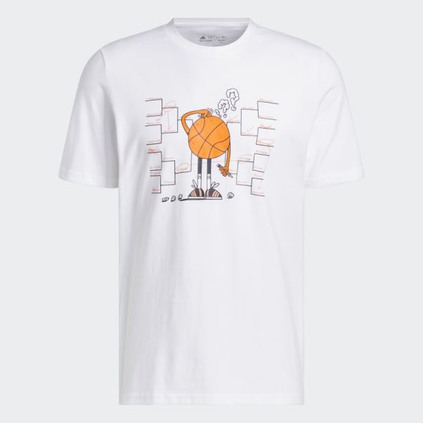 Adidas Lil Stripe Support Graphique Manches Courtes Basketball Tee Blanc