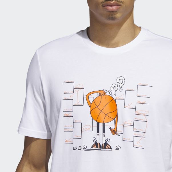 Adidas Lil Stripe Support Graphique Manches Courtes Basketball Tee Blanc
