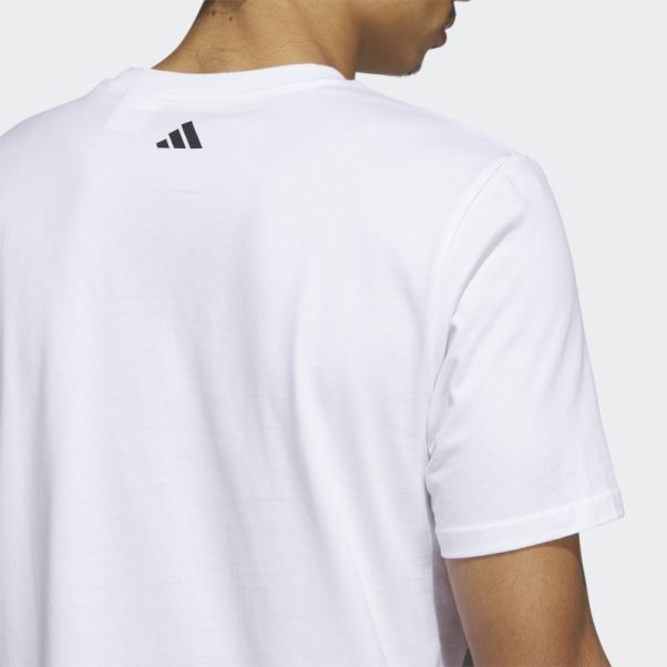 Adidas Lil Stripe Support Graphique Manches Courtes Basketball Tee Blanc