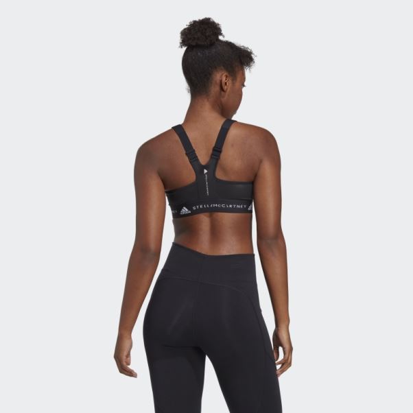 Noir Chaud Adidas By Stella Mccartney Soutien-gorge De Sport à Maintien élevé Post-mastectomie Truestrength