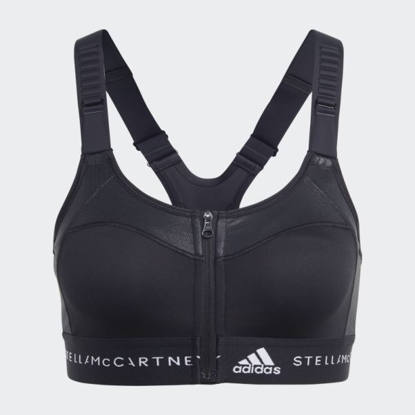 Noir Chaud Adidas By Stella Mccartney Soutien-gorge De Sport à Maintien élevé Post-mastectomie Truestrength