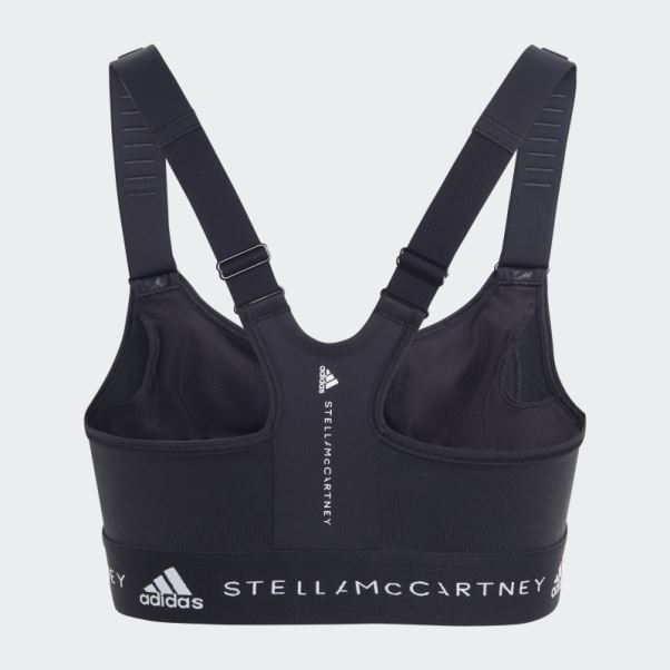Noir Chaud Adidas By Stella Mccartney Soutien-gorge De Sport à Maintien élevé Post-mastectomie Truestrength