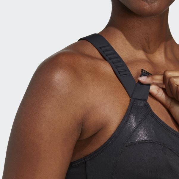 Noir Chaud Adidas By Stella Mccartney Soutien-gorge De Sport à Maintien élevé Post-mastectomie Truestrength