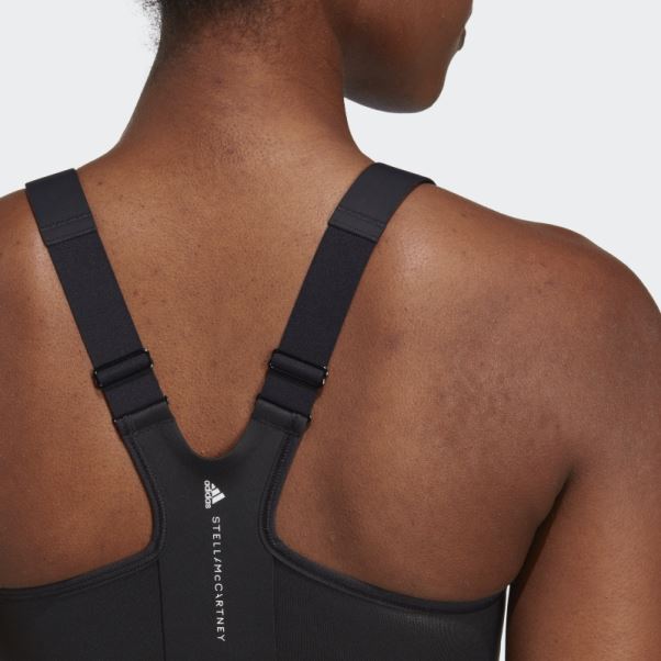 Noir Chaud Adidas By Stella Mccartney Soutien-gorge De Sport à Maintien élevé Post-mastectomie Truestrength