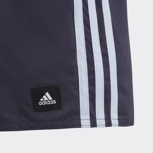 Adidas Short De Bain 3 Bandes Bleu Marine