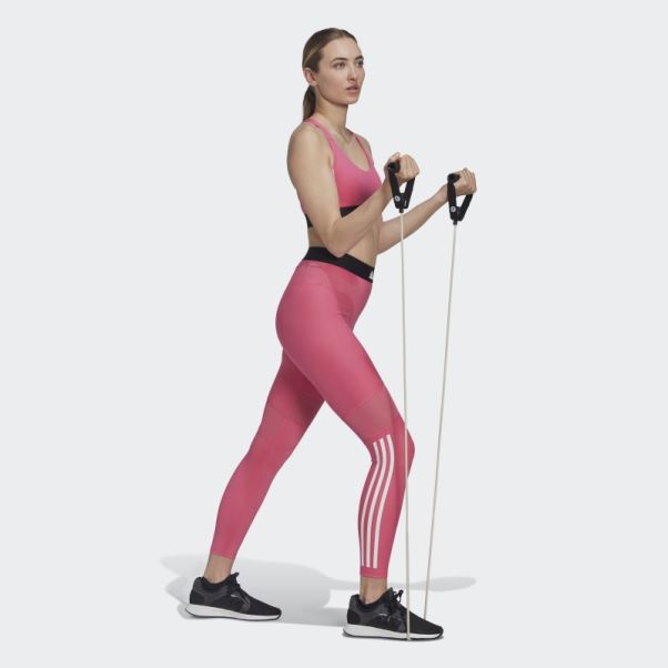 Soutien-gorge Hyperglam à Maintien Moyen Adidas Powerreact Training Magenta