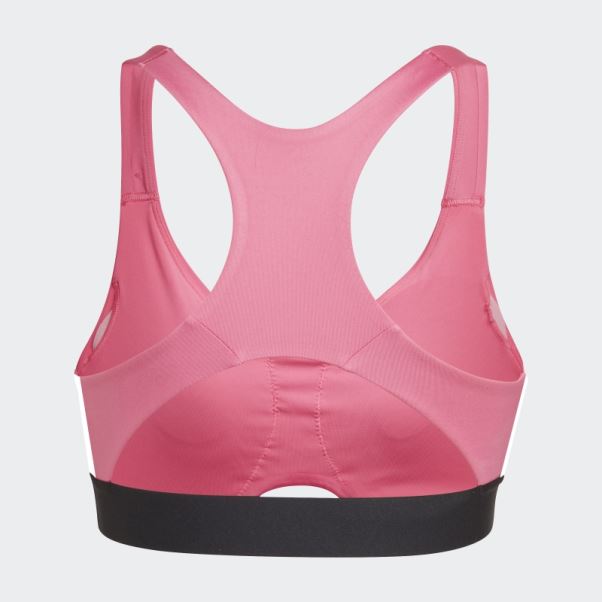Soutien-gorge Hyperglam à Maintien Moyen Adidas Powerreact Training Magenta