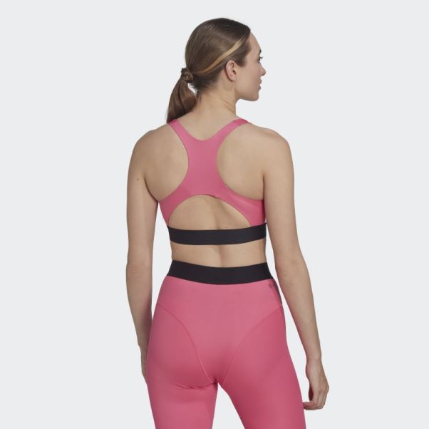 Soutien-gorge Hyperglam à Maintien Moyen Magenta Powerreact Training Adidas