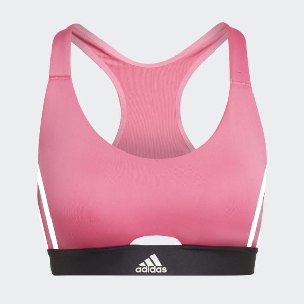 Soutien-gorge Hyperglam à Maintien Moyen Magenta Powerreact Training Adidas