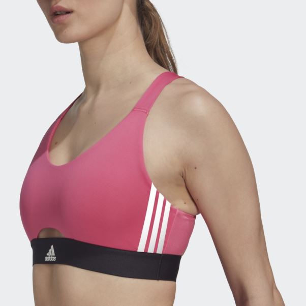 Soutien-gorge Hyperglam à Maintien Moyen Magenta Powerreact Training Adidas
