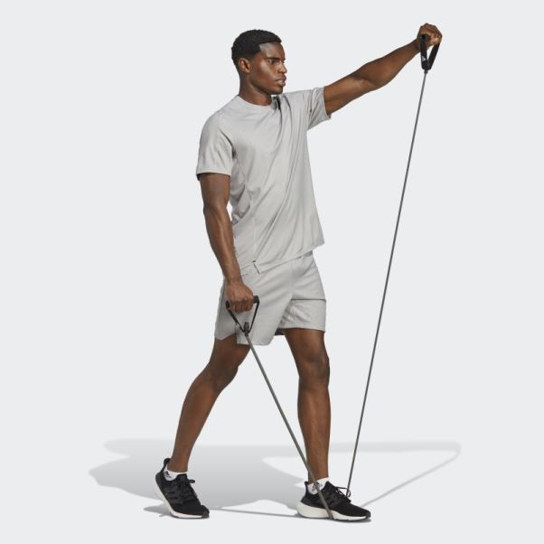 T-shirt D'entraînement En Pu Imprimé Mgh Gris Uni Adidas