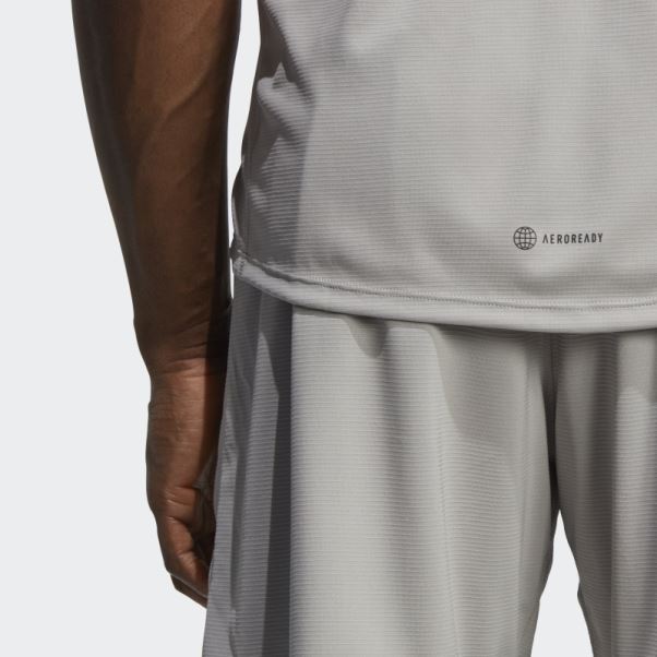 T-shirt D'entraînement En Pu Imprimé Mgh Gris Uni Adidas