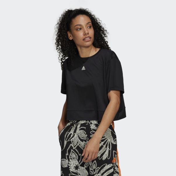 T-shirt Noir Adidas Aeroready Studio