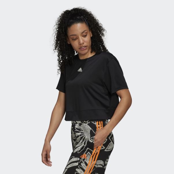 T-shirt Noir Adidas Aeroready Studio