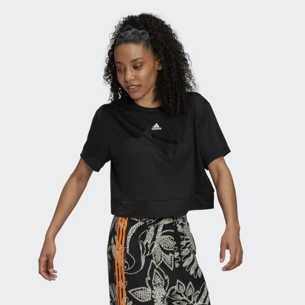 T-shirt Noir Adidas Aeroready Studio