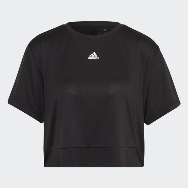 Aeroready Studio Loose Crop Tee Adidas Noir