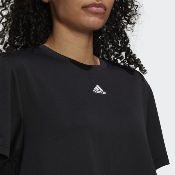 Aeroready Studio Loose Crop Tee Adidas Noir
