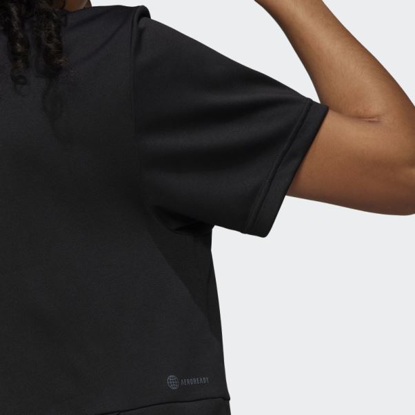Aeroready Studio Loose Crop Tee Adidas Noir