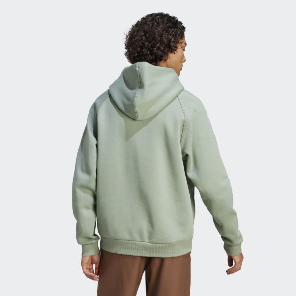 Sweat à Capuche Lounge Polaire Vert Argent Adidas