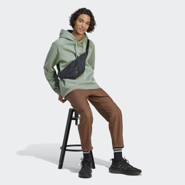 Sweat à Capuche Lounge Polaire Vert Argent Adidas