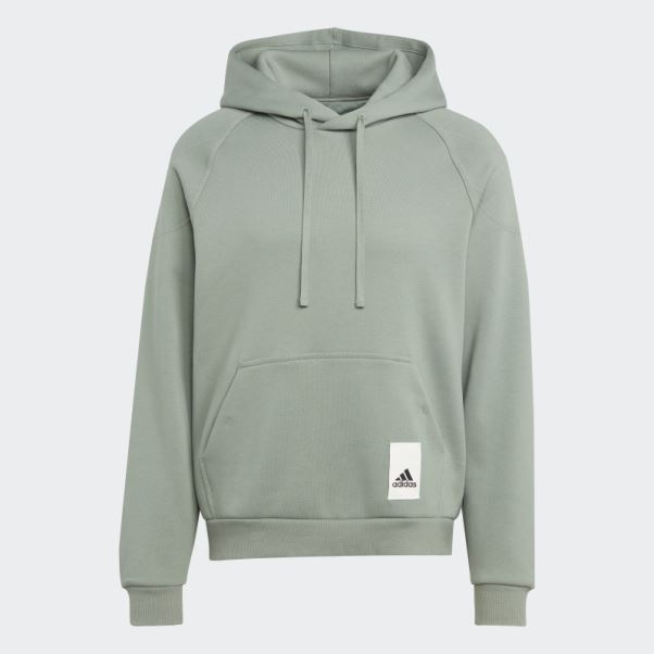 Sweat à Capuche Lounge Polaire Vert Argent Adidas