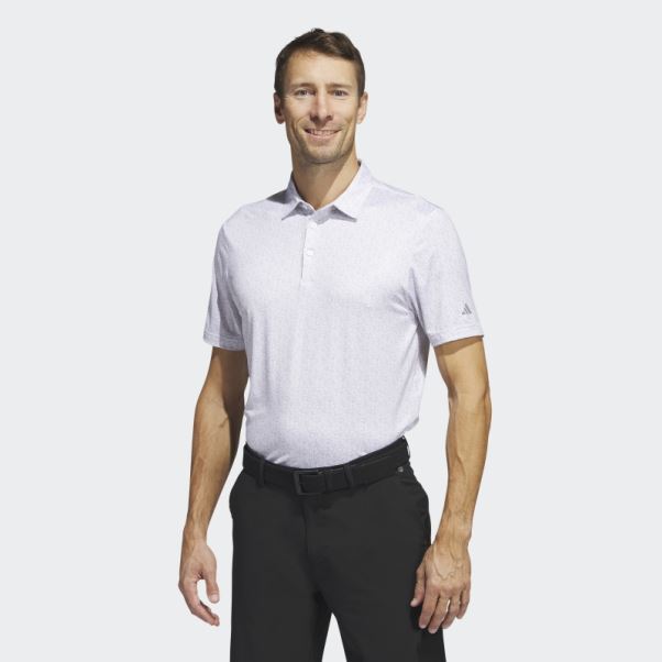 Polo De Golf Imprimé Adidas Ultimate365 Blanc