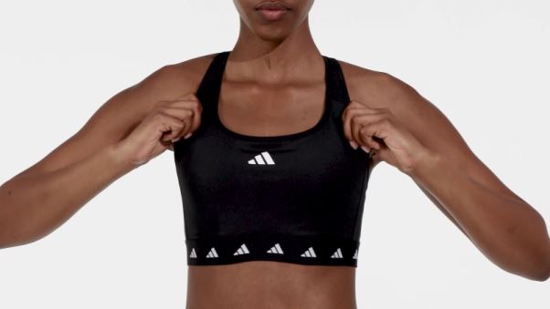 Soutien-gorge Techfit à Maintien Moyen Adidas Powerreact Noir élégant