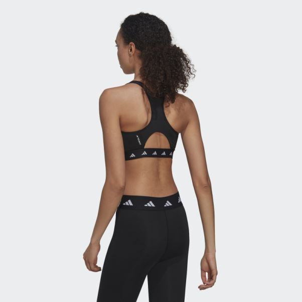 Soutien-gorge Techfit à Maintien Moyen Adidas Powerreact Noir élégant