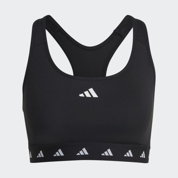 Soutien-gorge Techfit à Maintien Moyen Adidas Powerreact Noir élégant