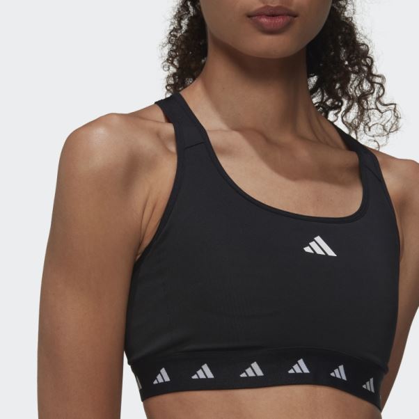 Soutien-gorge Techfit à Maintien Moyen Adidas Powerreact Noir élégant