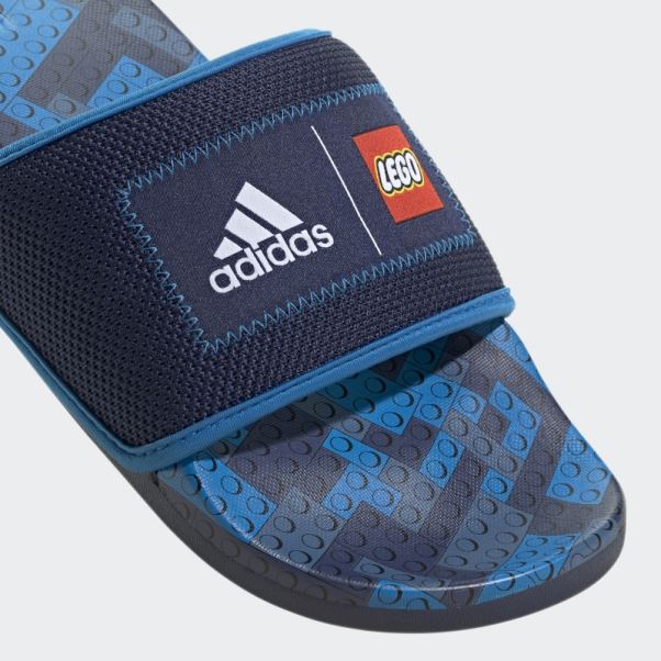 Adidas Adilette Comfort X Lego Slides Bleu Foncé Chaud