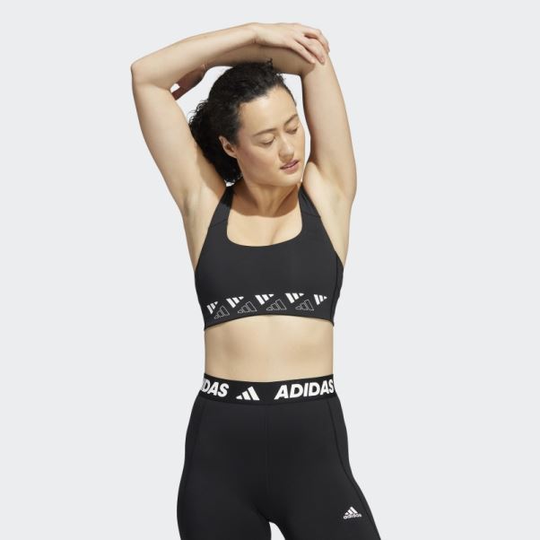 Soutien-gorge Logo Adidas Powerimpact Training Medium-support Noir