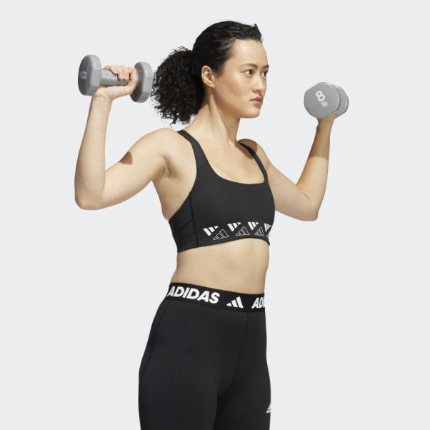 Soutien-gorge Logo Adidas Powerimpact Training Medium-support Noir